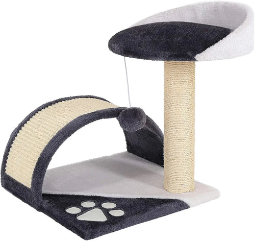 lionto Árbol rascador para Gatos Altura 43 cm, Gris/Blanco