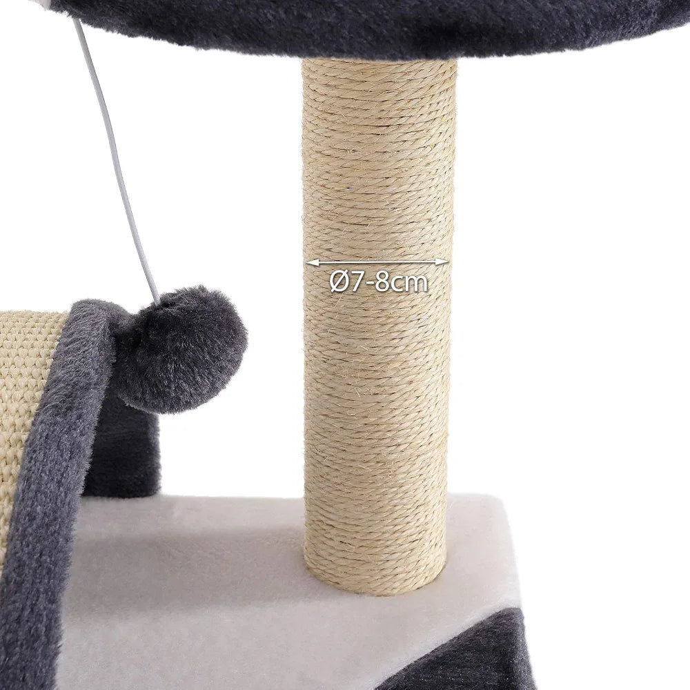 lionto Árbol rascador para Gatos Altura 43 cm, Gris/Blanco