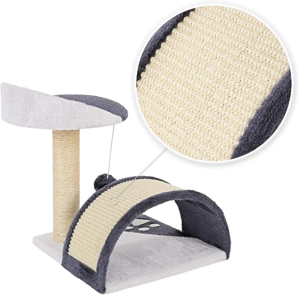 lionto Árbol rascador para Gatos Altura 43 cm, Gris/Blanco